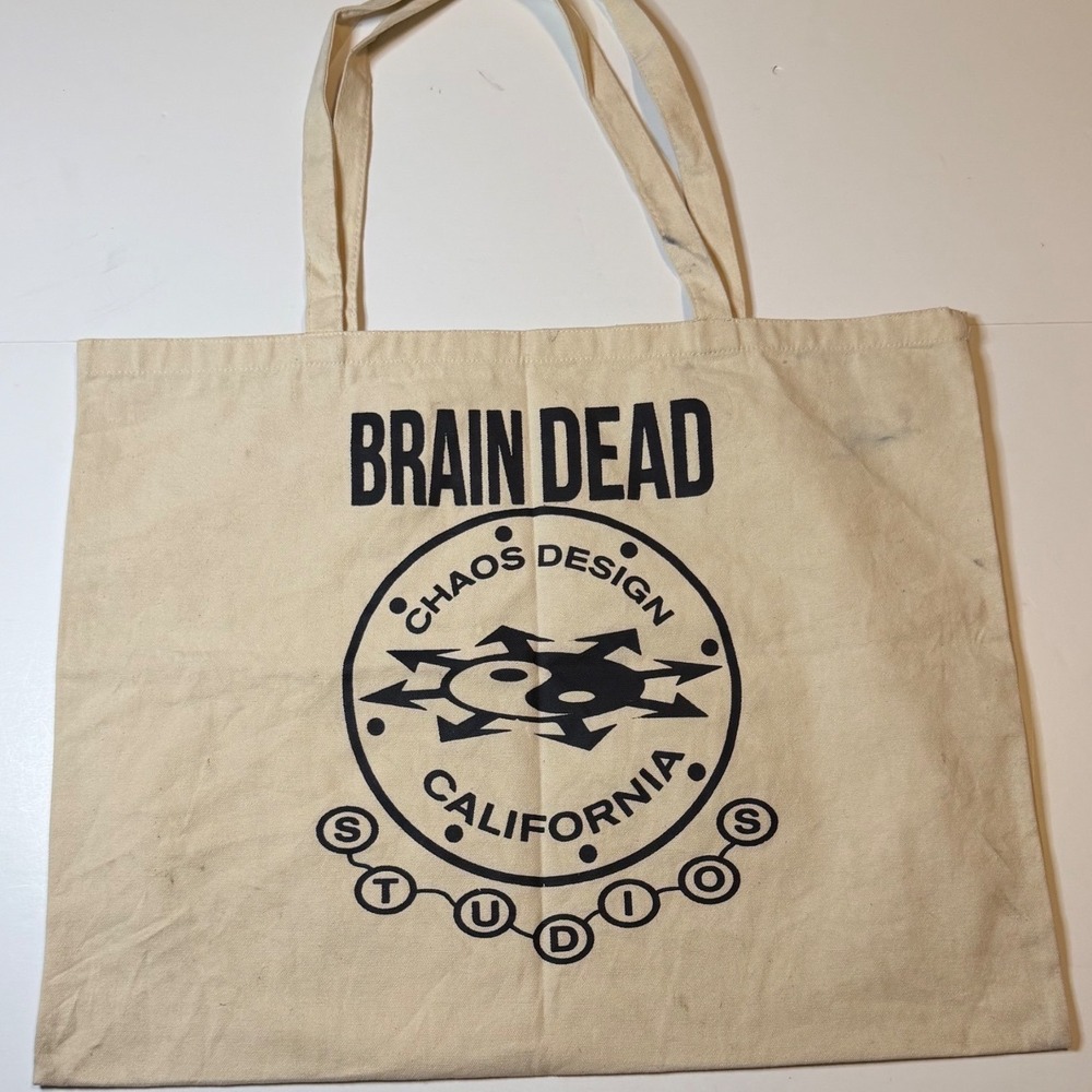 Brain Dead Chaos Design Tote Bag Los Angeles Jumbo Canvas Shopper Bag
